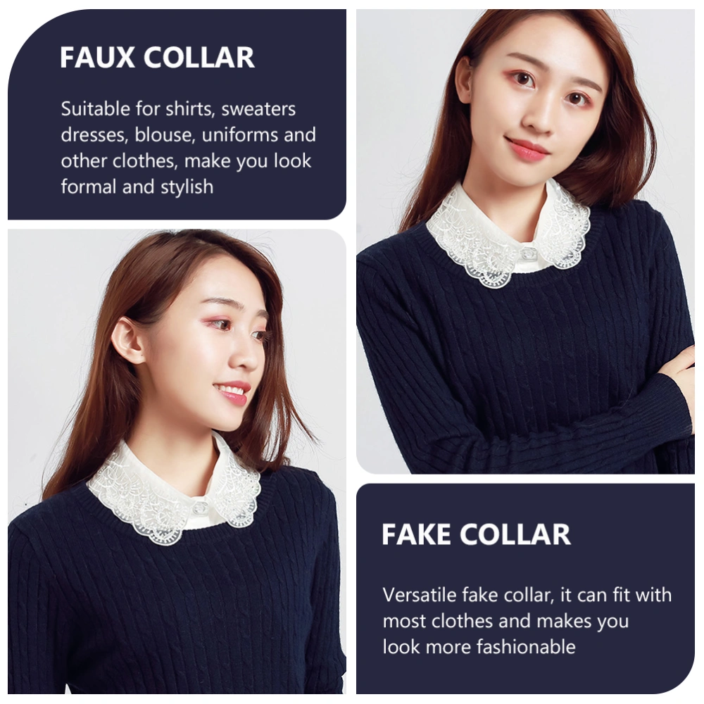 Embroidered Fake Collar Detachable Blouse Half Shirts False Collar for Women