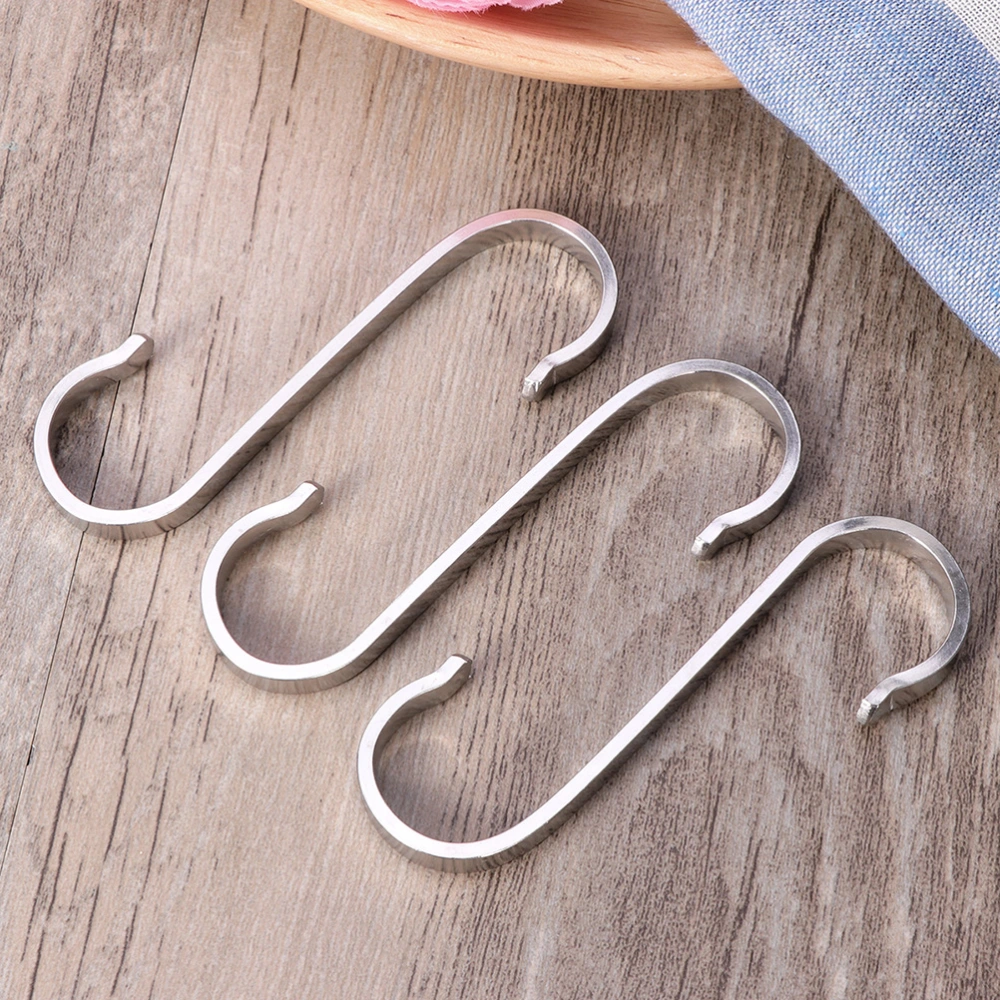 10PCS Stainless Steel S Shaped Hooks Multifunctional Metal Flat Hanging Hooks Hangers for Kitchen Work Shop Bathroom Garden Bedroom (Opening 19x19mm)