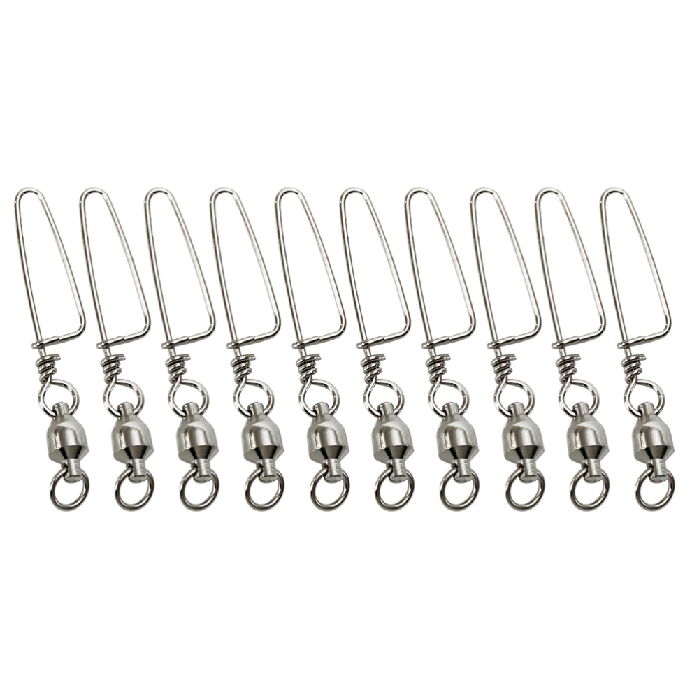 10pcs Fishing Rolling Metal Swivel Connector Solid Rings Tackle Fishing Connector (3#)