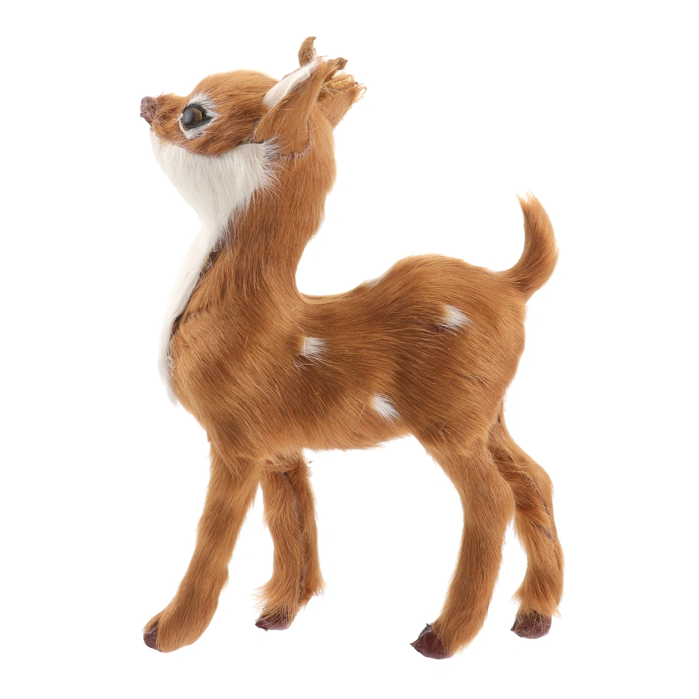 Christmas Sika Deer Mini Model Ornament Creative Lifelike Miniature Deer Desktop Decorative Accessory Props Kids Gift for Home Office Bedroom