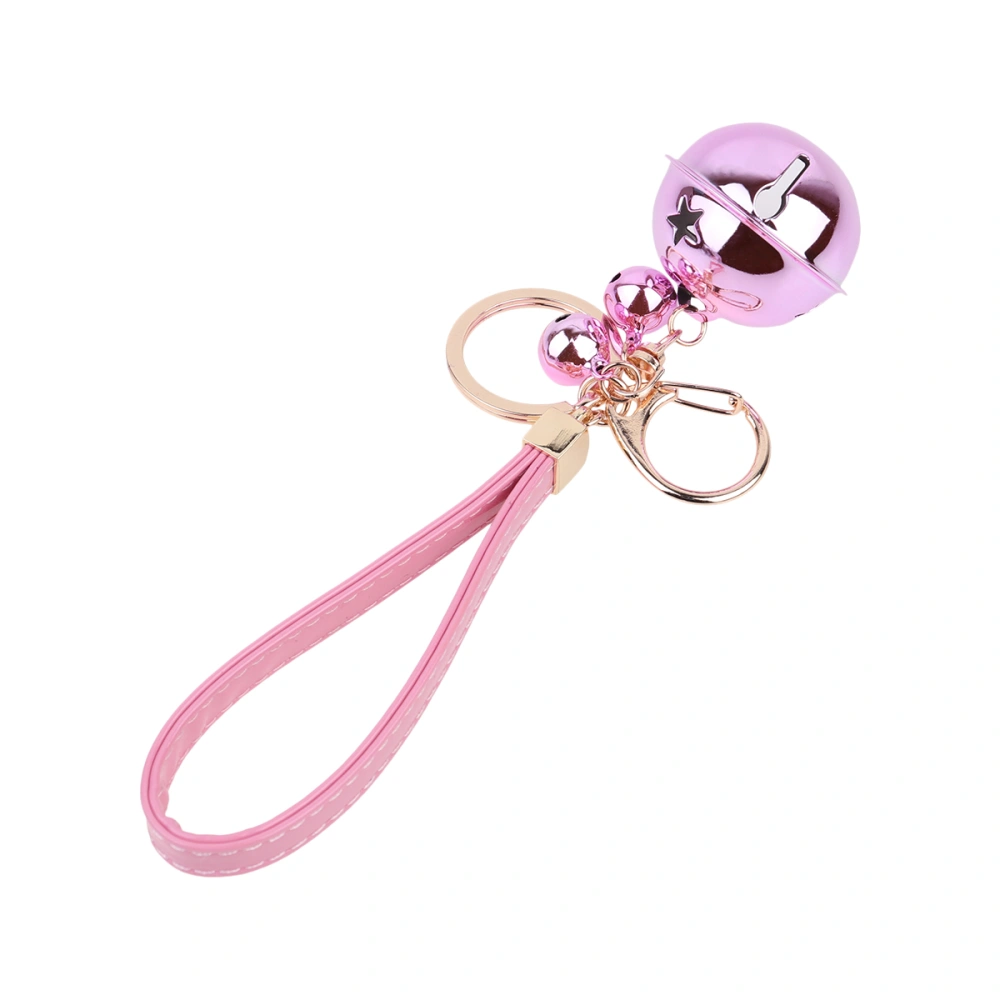 2pcs of One Bag Metal Colored Bell Key Chain Adorable Bag Hanging Pendant Creative Bell Key Rings (Pink 14cm)