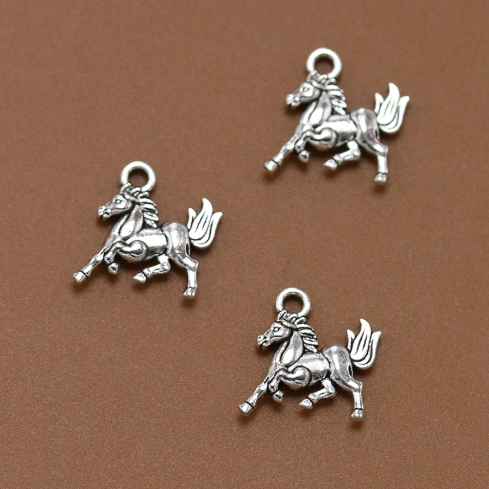 20pcs Running Horse Alloy Pendants Charms DIY Jewelry Making Accessory for Necklace Bracelet (Antique Silver)