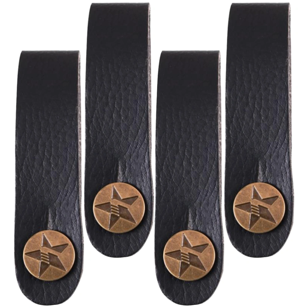 4pcs PU Leather Guitar Neck Strap Creative Guitar Headstock Strap Instrument Supply