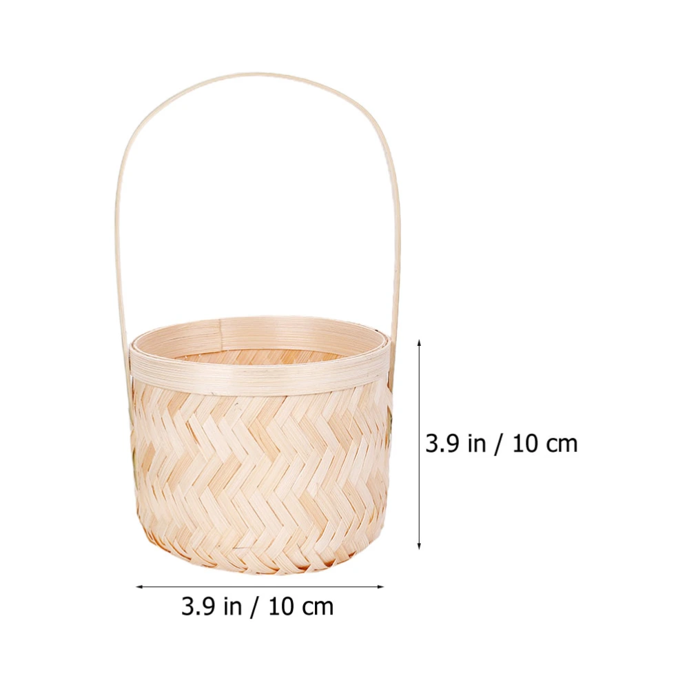 2Pcs Handmade Flower Basket Decorative Storage Basket Artware Bamboo Ware