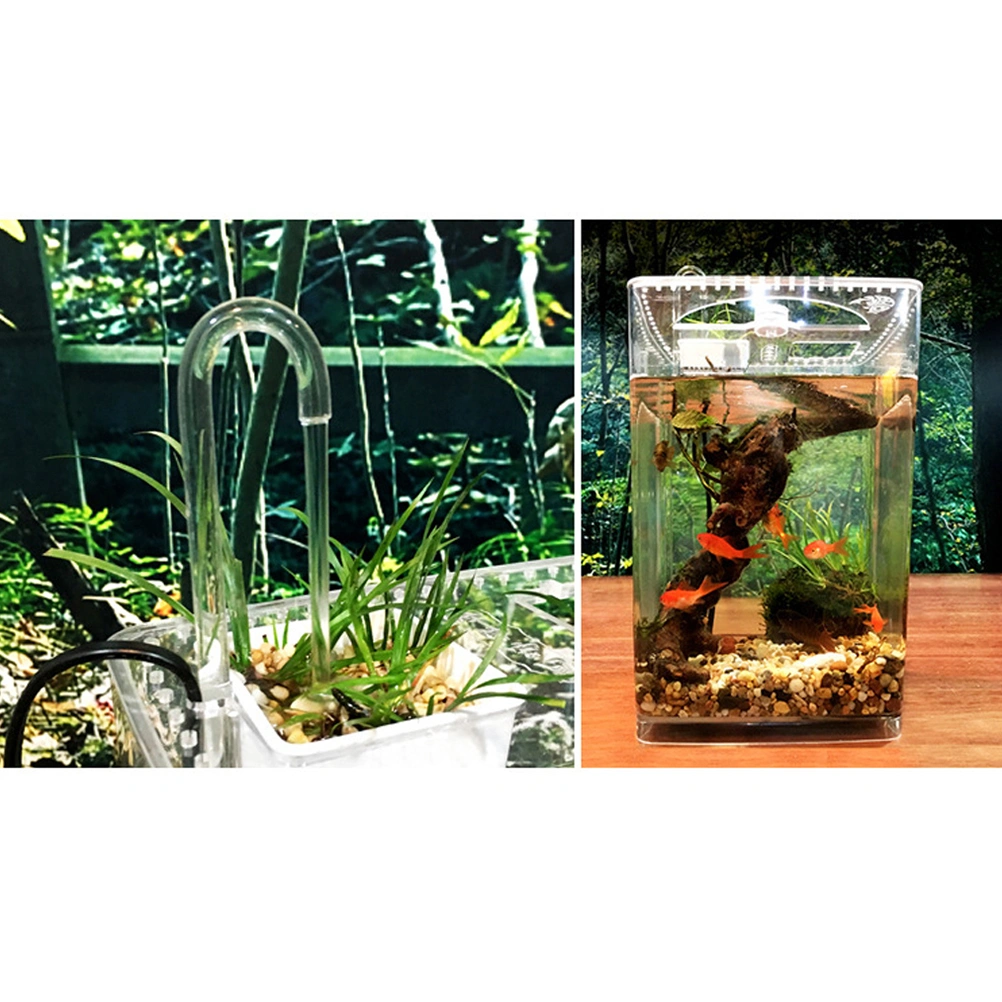 5Pc 15x0.7cm Acrylic Aquarium Fish Tank Water Siphon Pump Pipe Oxygen Aeration Pipe