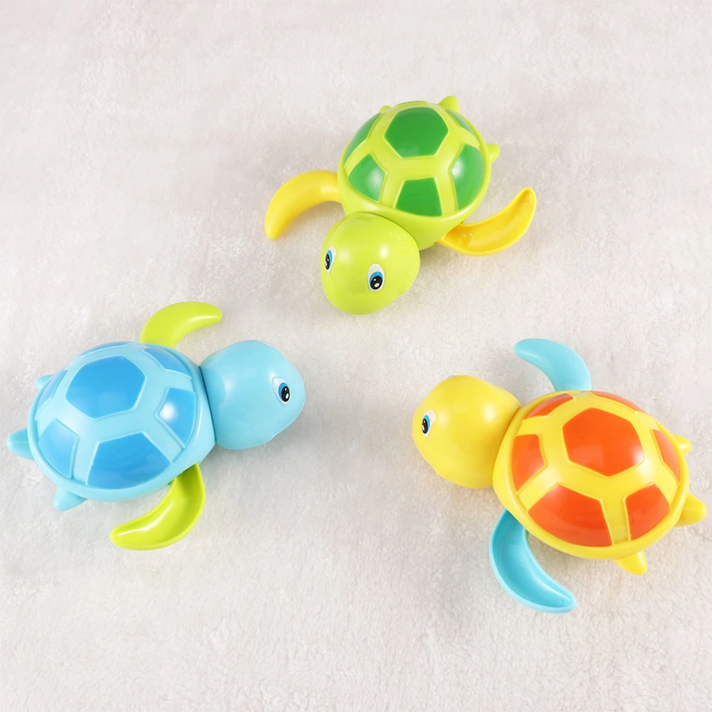 3pcs Yellow Baby Bath Toys Clockwork Tortoise Water Shower Tub Wind-up Floating Toy for Toddler Bathing 