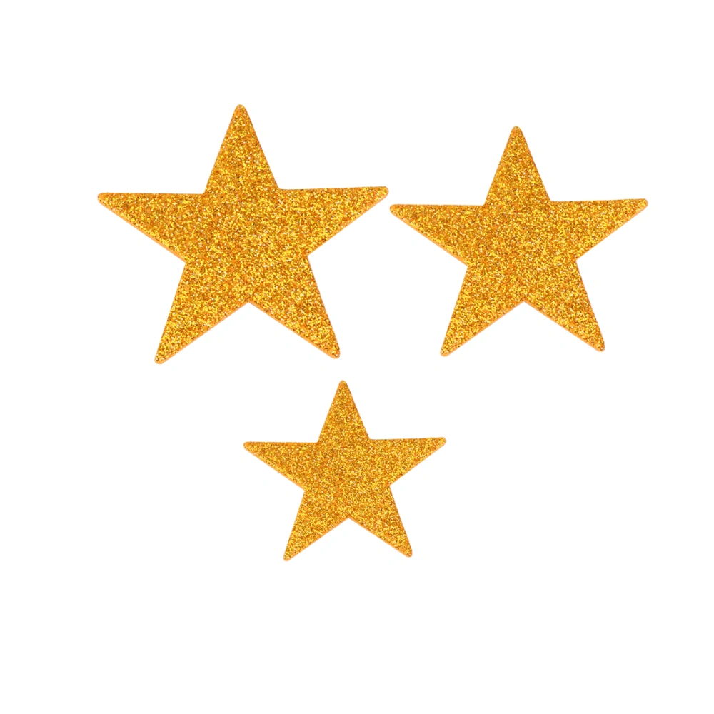 5 Packs of 250PCS Five Pointed Star Shaped Wall Sticker Glittering Pentagram Sticker Pentagram Shaped Wall Decals Delicate Five-pointed Star Wall Pastes for Kids Room Kindergarten Classroom Decor Golden Yellow