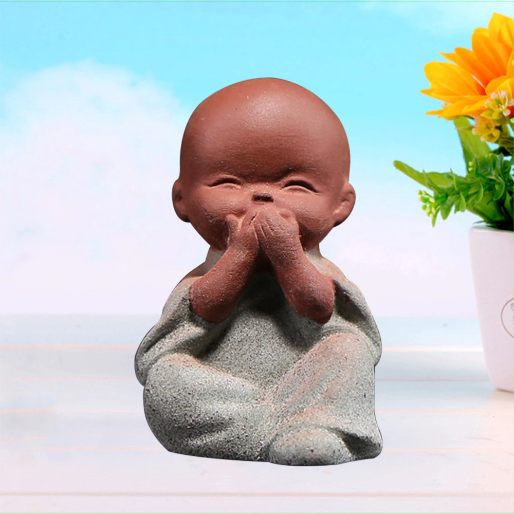 Crafts Monk Display Decoration Ceramic Little Monk Car Home Decor Kid Doll Holiday Gift