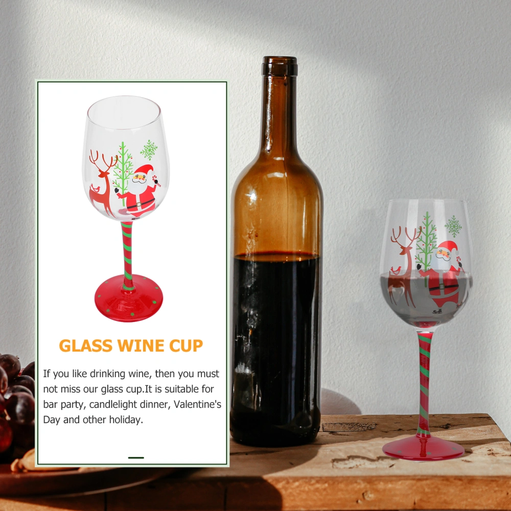 1Pc Glass Goblet Christmas Wine Cup Home Bar Cocktail Cup Nightclub Wine Glass (Colorful)