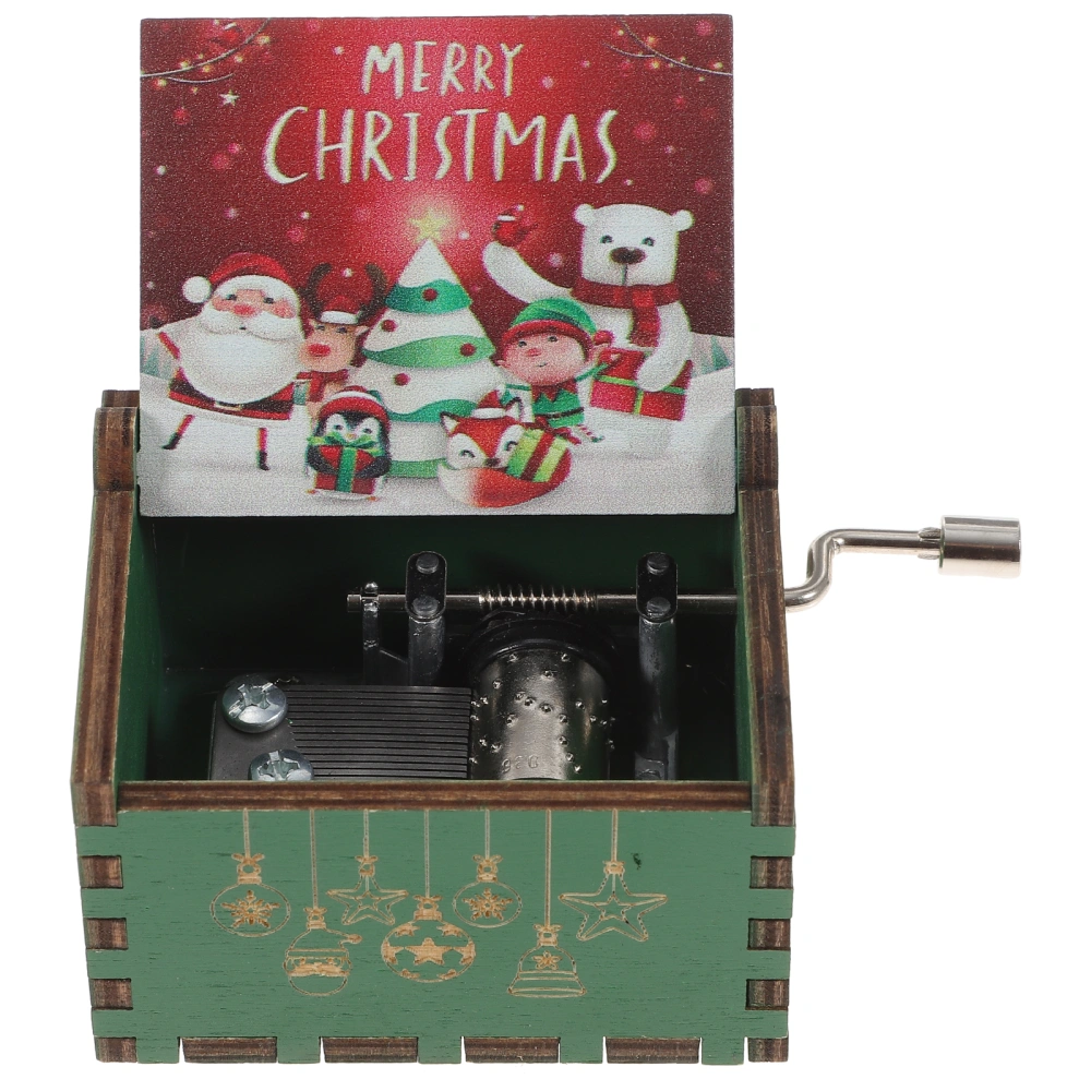 Christmas Musical Decorations Hand Crank Musical Wood Box Christmas Birthday Gift