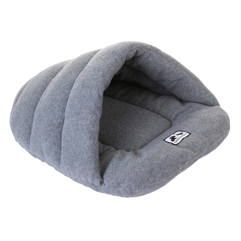 Pet Dog Cat Bed Warm Kennel Nest Pad Dog Blanket Mat Snuggly Sleep Mat Sleeping Bag Cotton-Padded Cushion for Puppy Cat Kitten Adult Dog Bichon Size L (Grey)