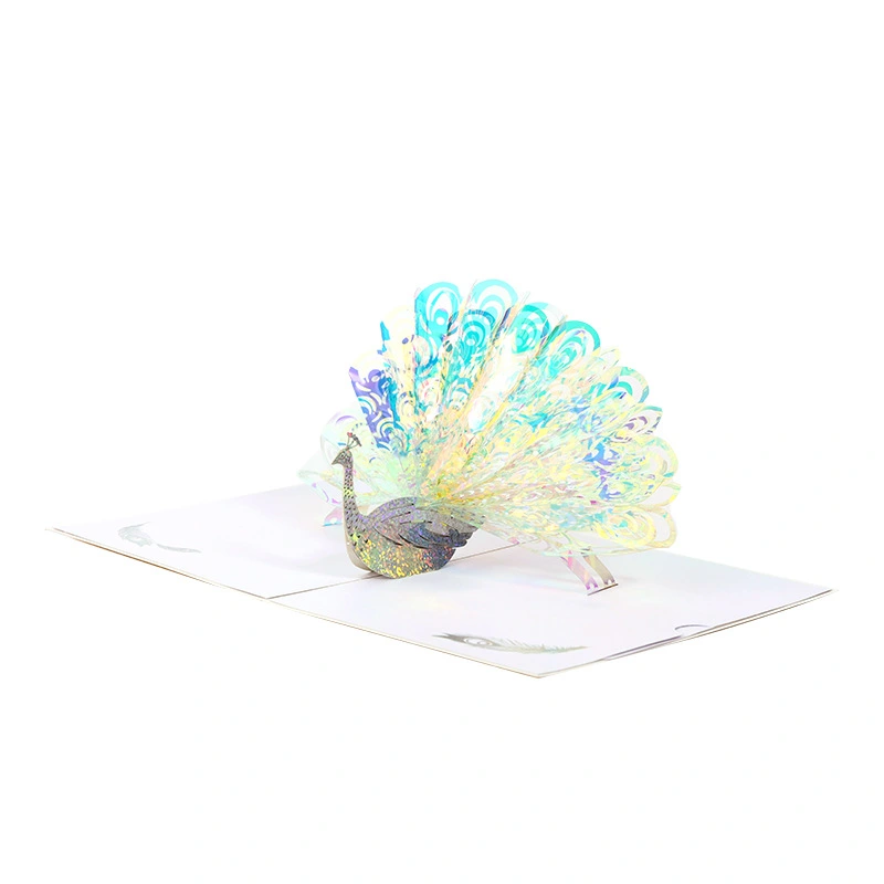 3D Peacock Pop-up Card Handmade 3D Birthday Greeting Card Blessing Card