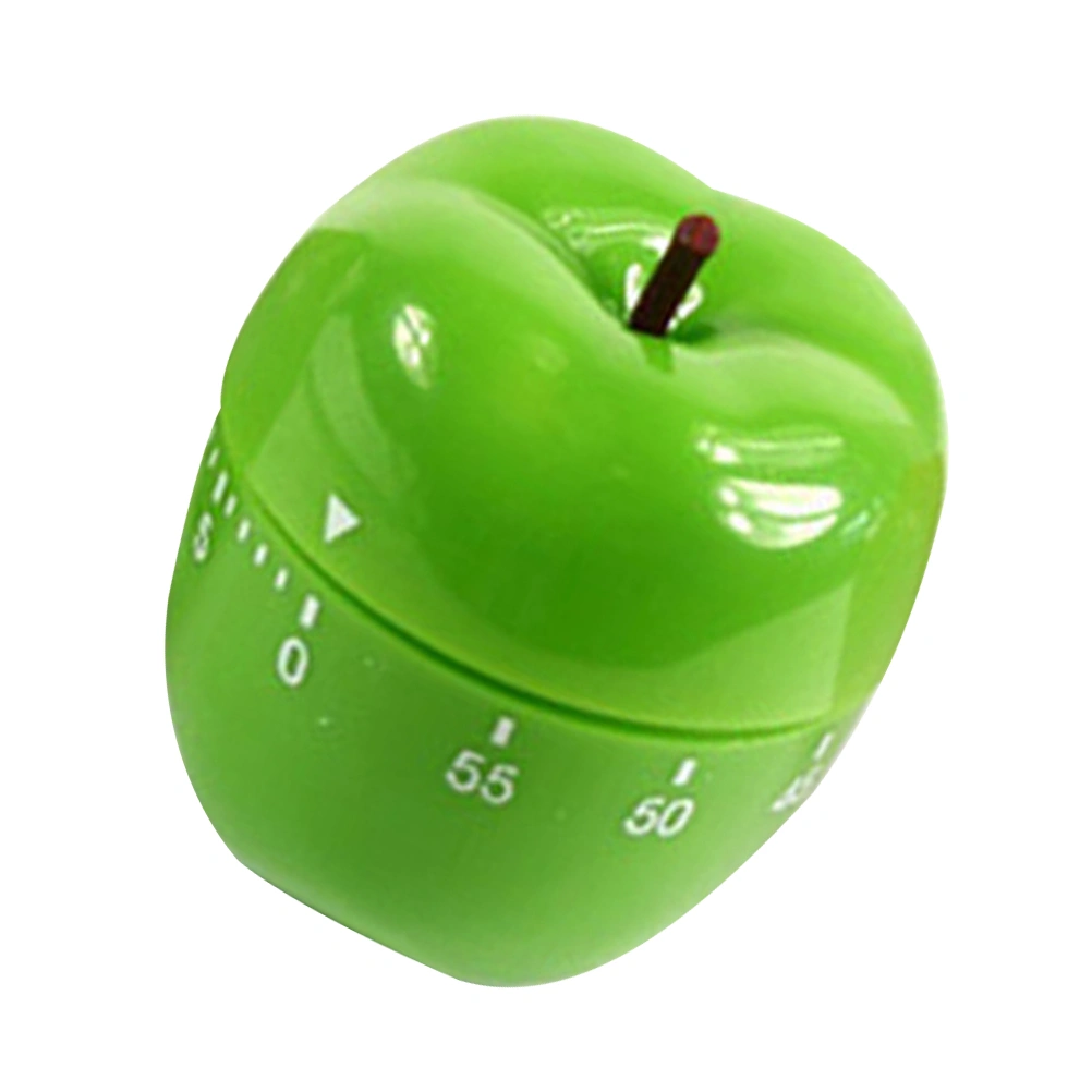 1PC Fruit Shape Mechanical Timer Home Use Countdown Timer Manual Cooking Timekeeper Kitchen Reminder (Green Apple)
