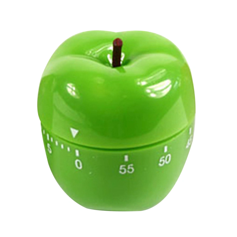 1PC Fruit Shape Mechanical Timer Home Use Countdown Timer Manual Cooking Timekeeper Kitchen Reminder (Green Apple)