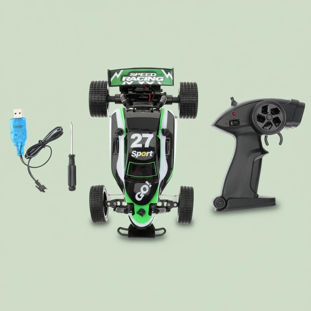 RC High Vehicle 1:18 Scale 2.4Ghz 4WD Electric RC Off Road Dune Buggy Vehicle (Green)