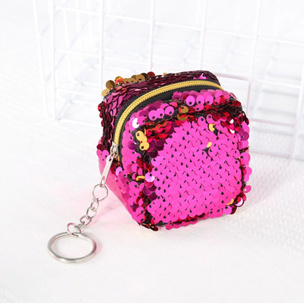 5pcs Unique Sequin Purse Lovely Coin Pouch Stylish Small Wallet Girls Fashion Change Bag for Women Ladies (Random Color)