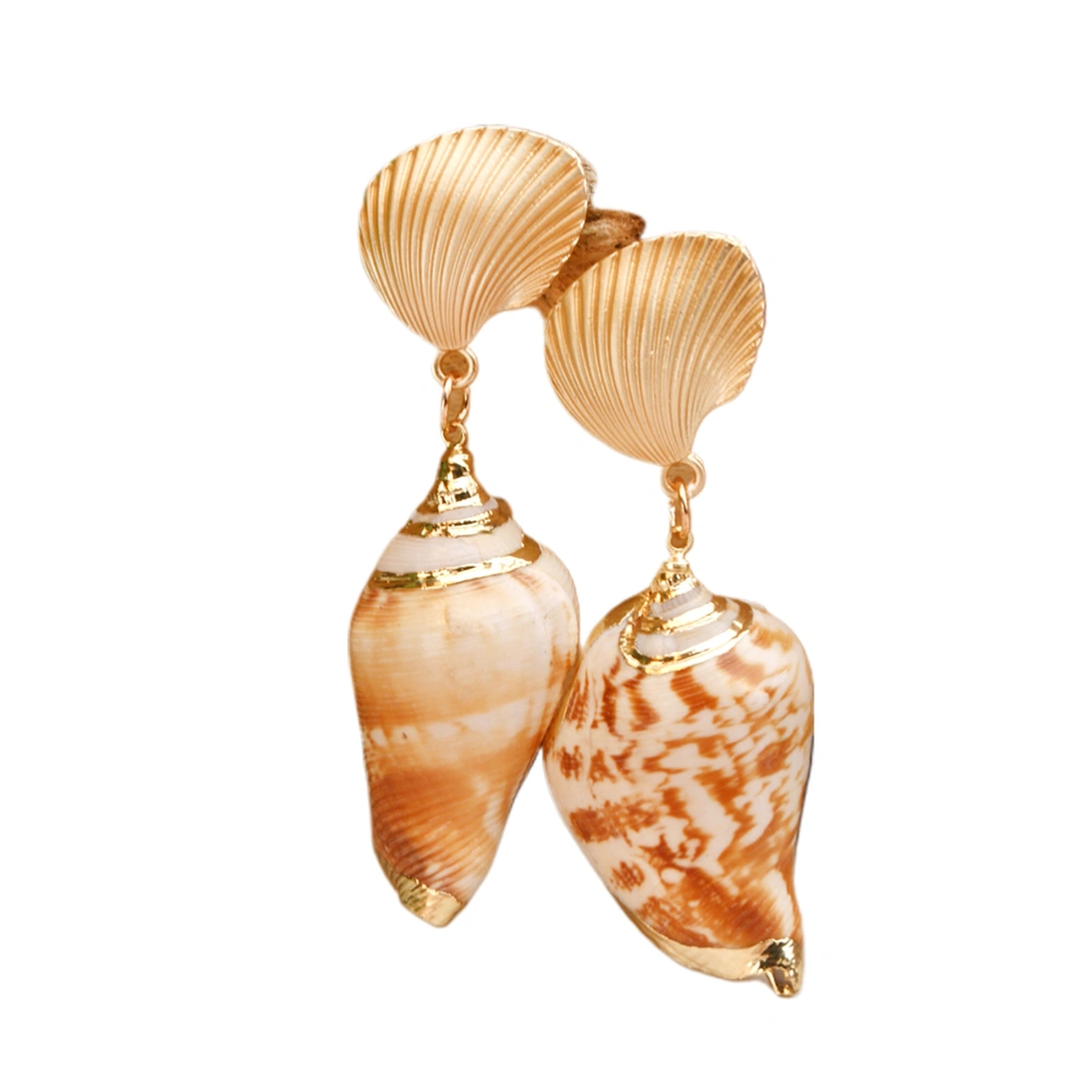 1 Pair Resin Shell Pearl Earrings Elegant Pendant Earrings Cowrie Shell Earrings Dangler for Girls Lady Female