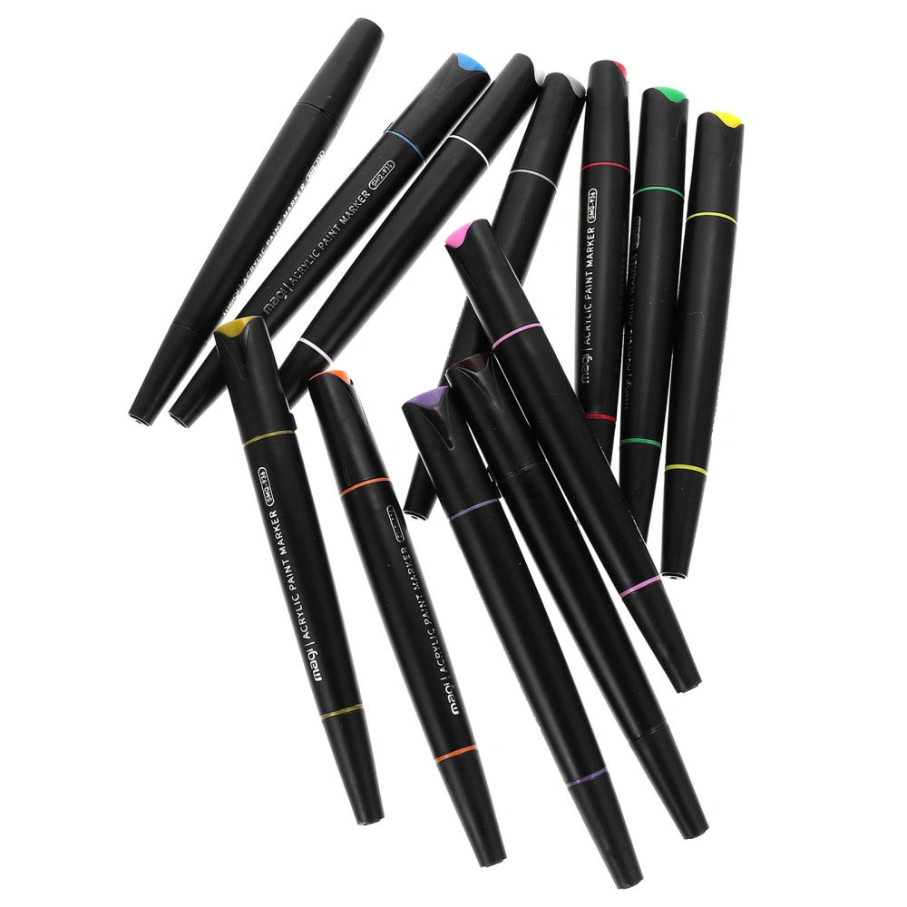 12Pcs Household Marker Pens Multi-function Paint Pens Convenient Drawing Pens Paint Accessory