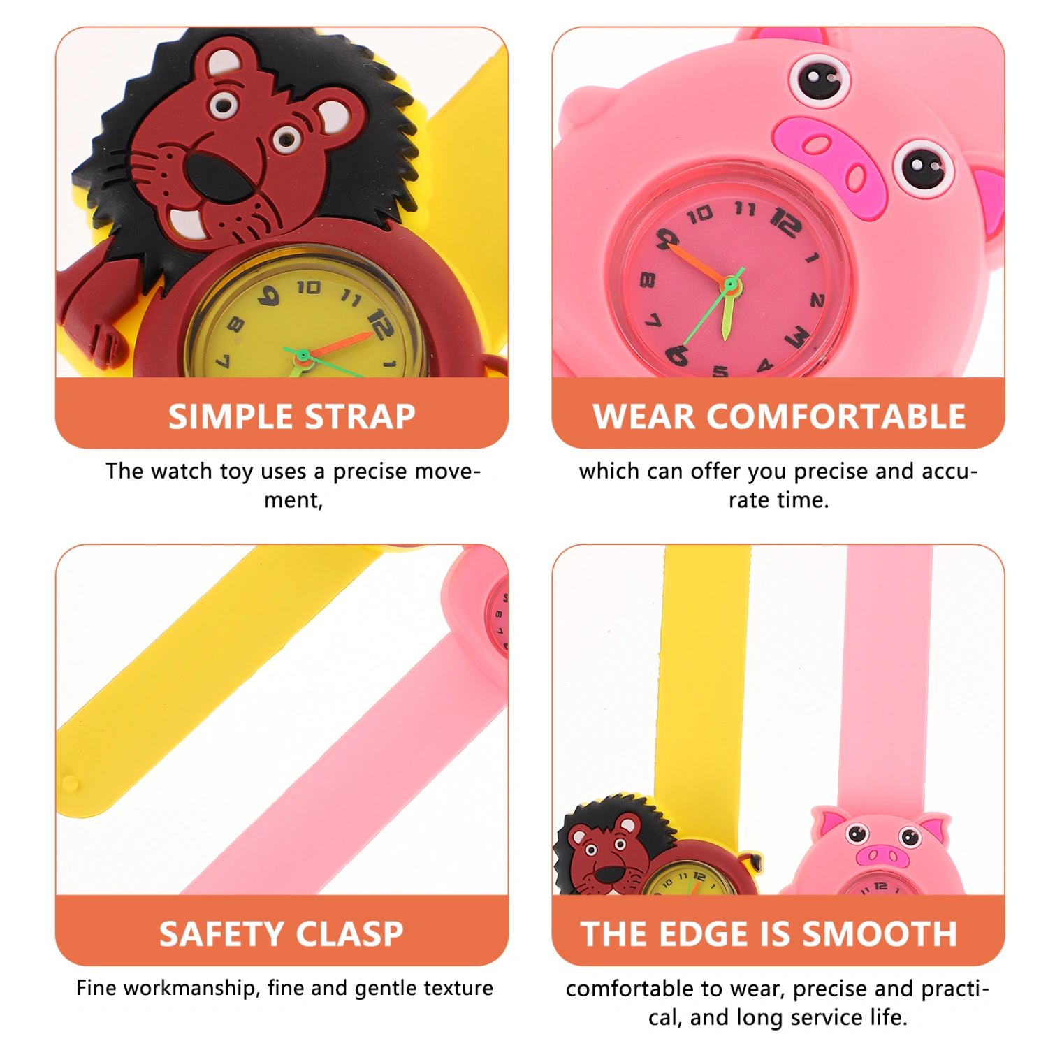 2pcs Watch Children Toy Kids Slap Watches Boys Girls Birthday Watch Clock Gift