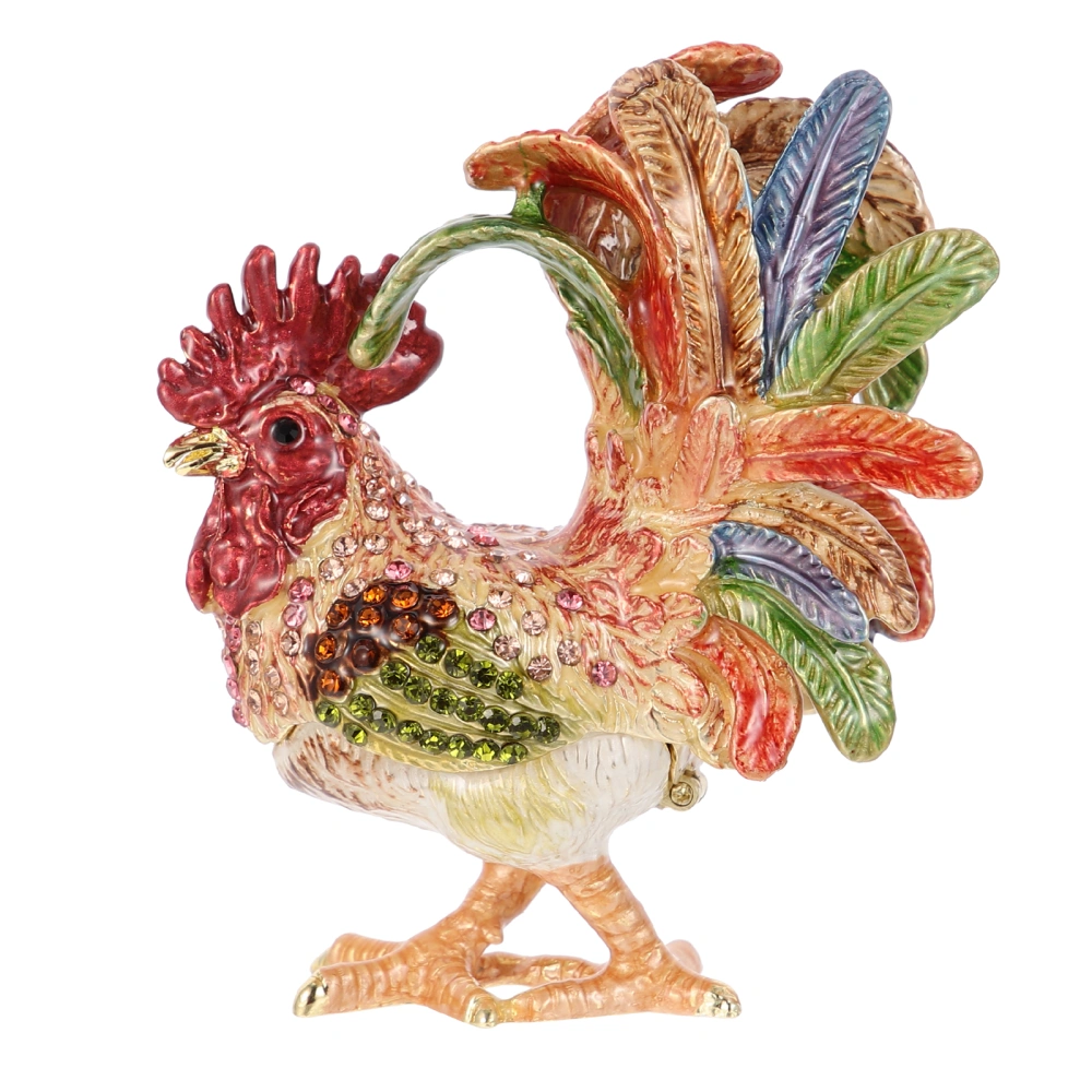 Tabletop Antique Jewelry Box Vanity Small Trinket Box Rooster Adornment