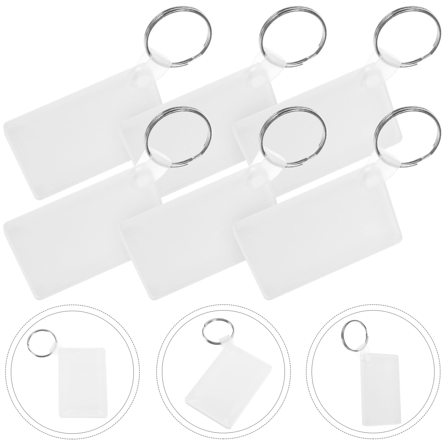 6pcs Sublimation Keychains Blanks Key Chains Pendants Diy Key Chains as Gift