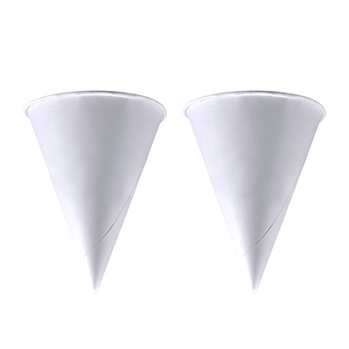 250PCS 3.7oz Disposable Cone Water Cups Paper Funnel Cups Snow Cone Cups - White