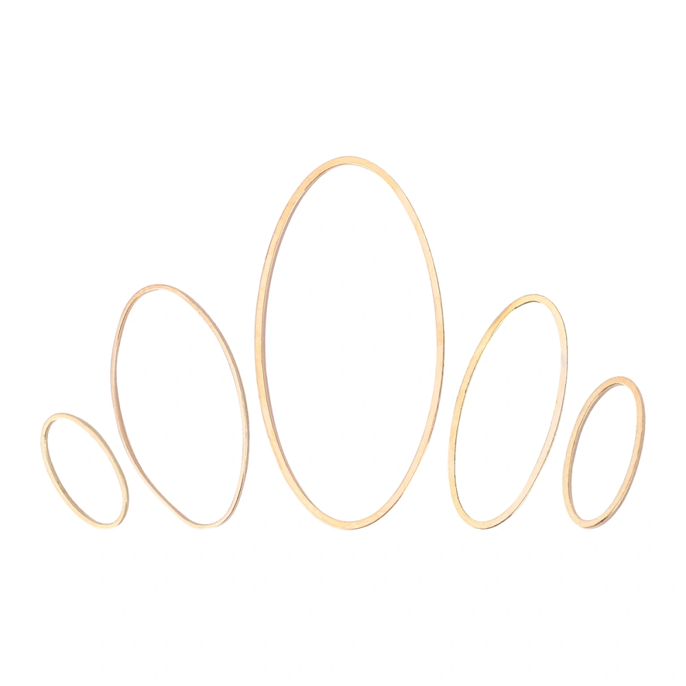 50pcs Fashionable Oval Copper Pendants Charms DIY Jewelry Making Accessory Jewelery Decoration for Woman Girls (Golden)