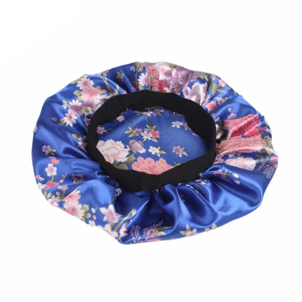 Floral Nightcap Wide Side Sleeping Hair Loss Hats for Women Girls (Borland Flower)