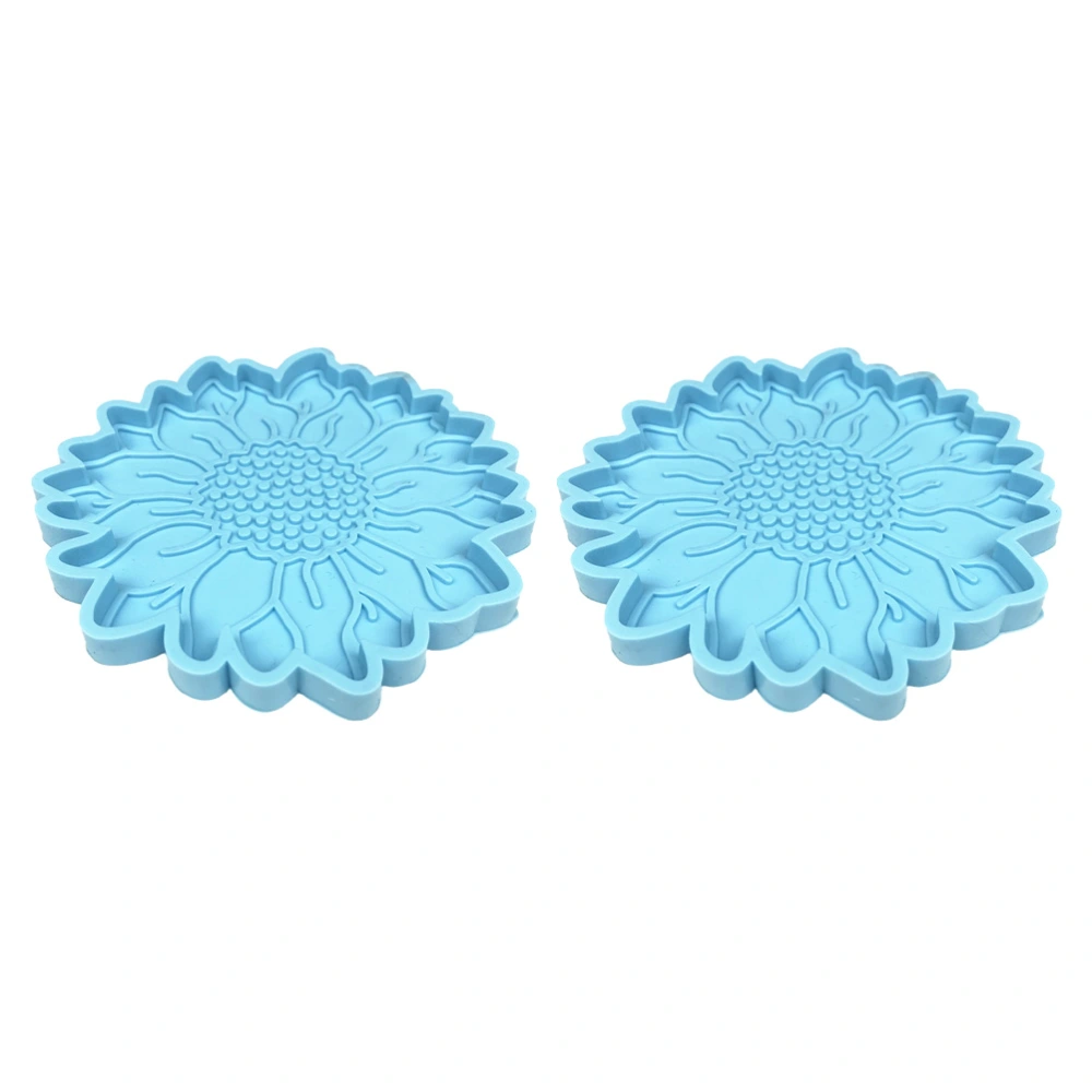 2pcs Sunflower-shaped Coaster Molds Durable Silicone Molds Crystal Epoxy Molds