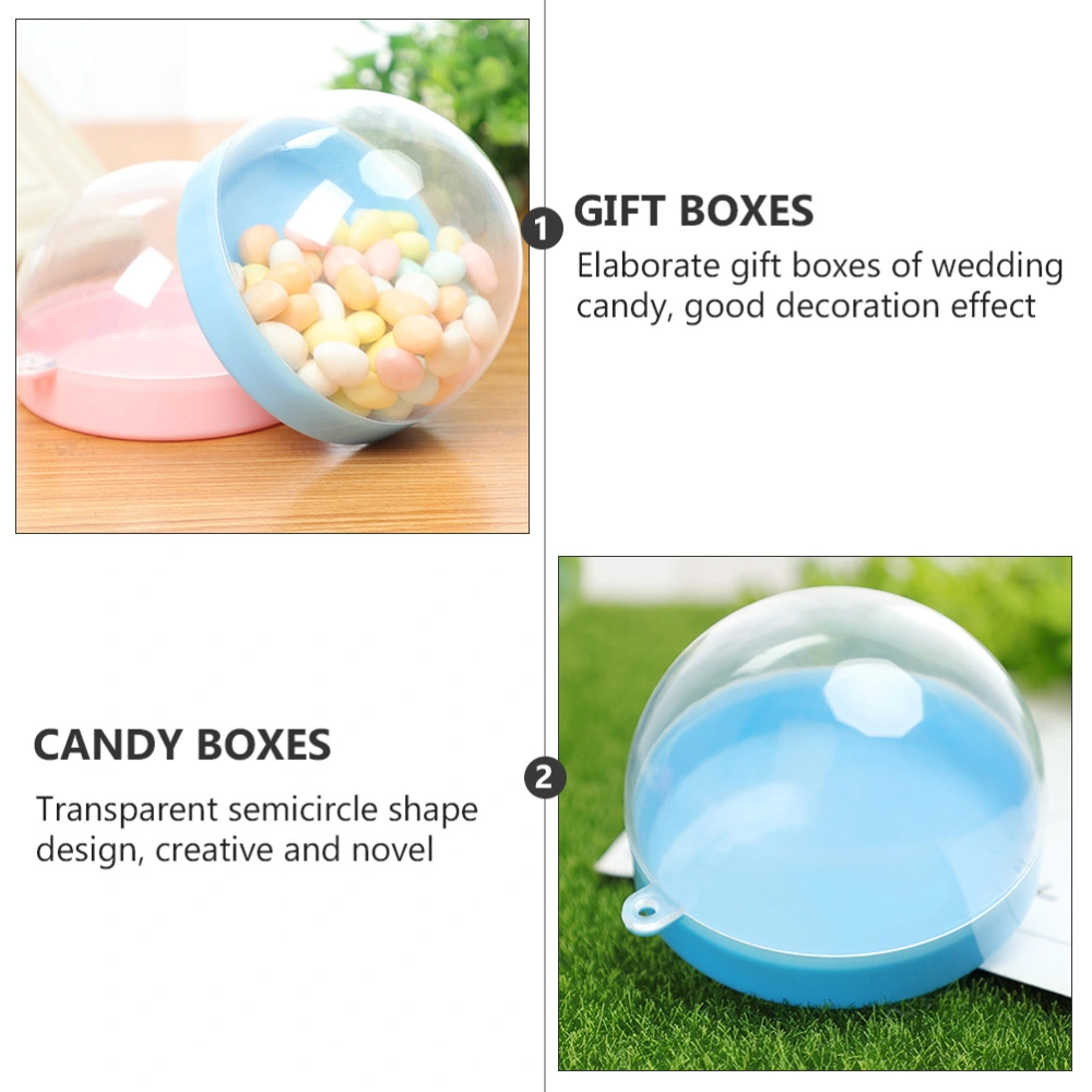 12pcs Wedding Party Cake Boxes Transparent Semicircle Candy Party Treats Boxes