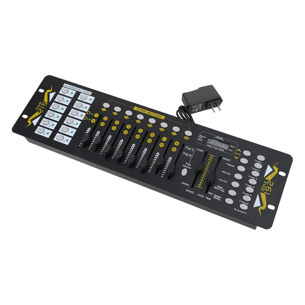 1PC Stage Lamp Dimming Console DMX192 Console DMX512 Signal Console (Black)