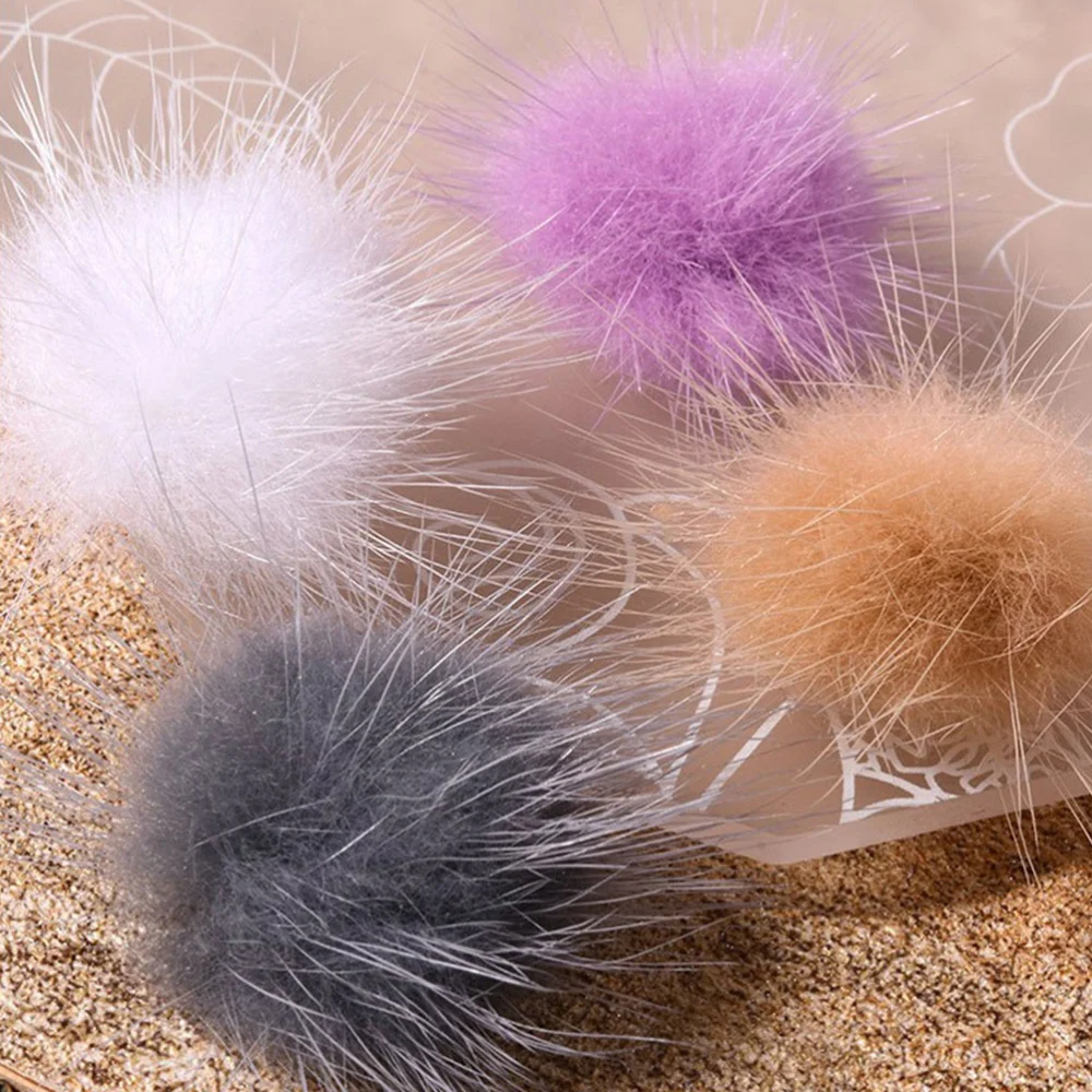 6pcs Nail Fluffy Ball Charm Nail 3D Pom Ball Magnetic Fur Ball for Nails Art