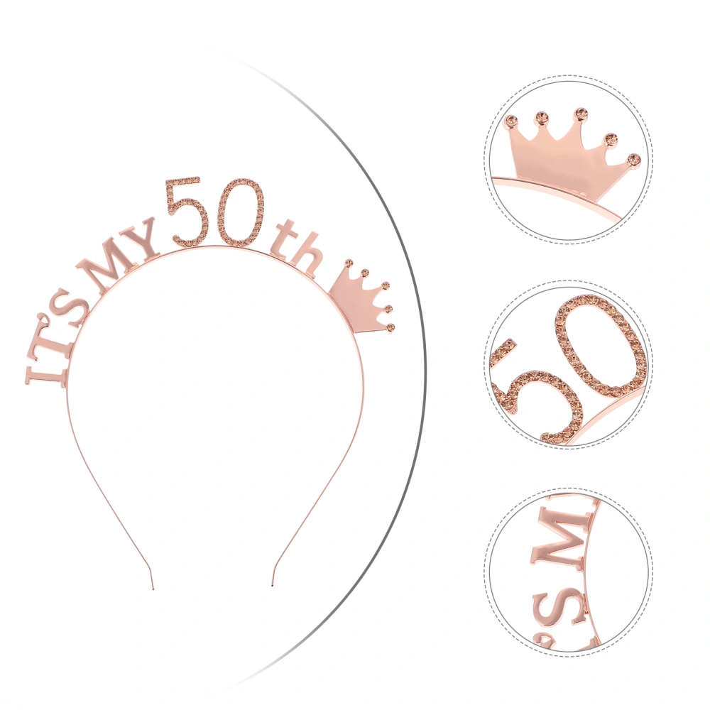 1Pc Birthday Party Headdress Crown Hair Band Number Letter Design Hair