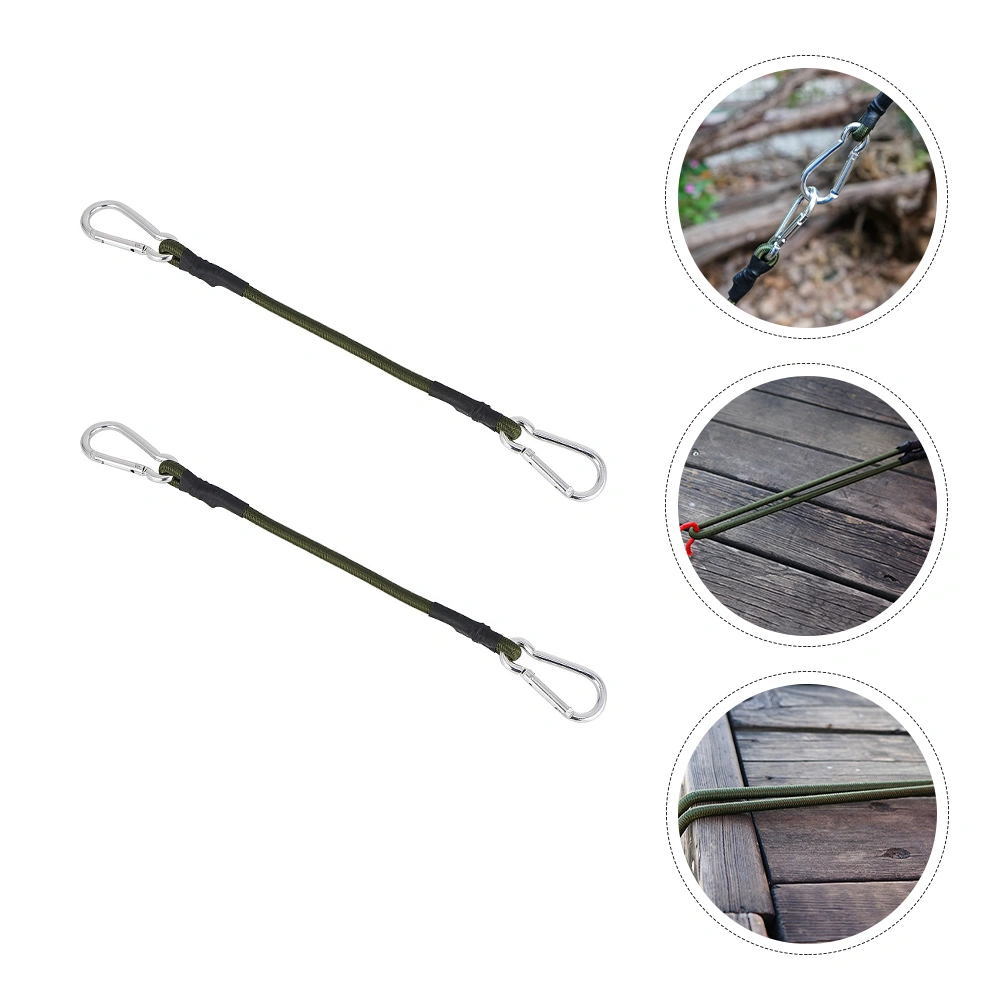 4pcs Bungee Cords with Hooks Elastic Luggage Ropes Outdoor Tent Fixing Belts