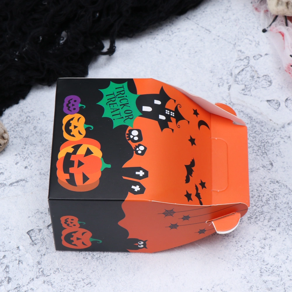 10pcs Halloween Portable Packing Boxes Pumpkin Ghost Candy Container Cartoon Gift Tote Bag Party Favors