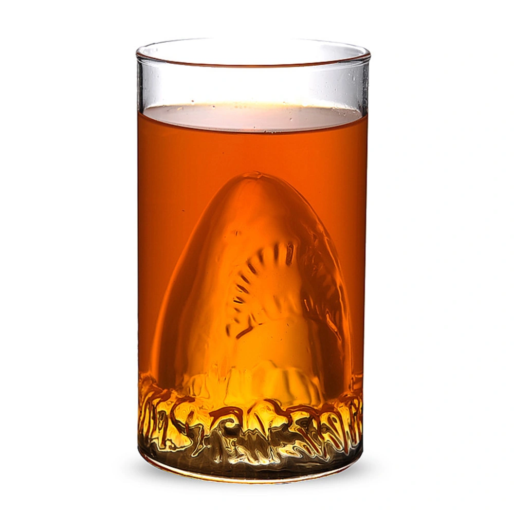 Creative Shark Glass Cup Beer Mug Champagne Red Wine Cup (Transparent)