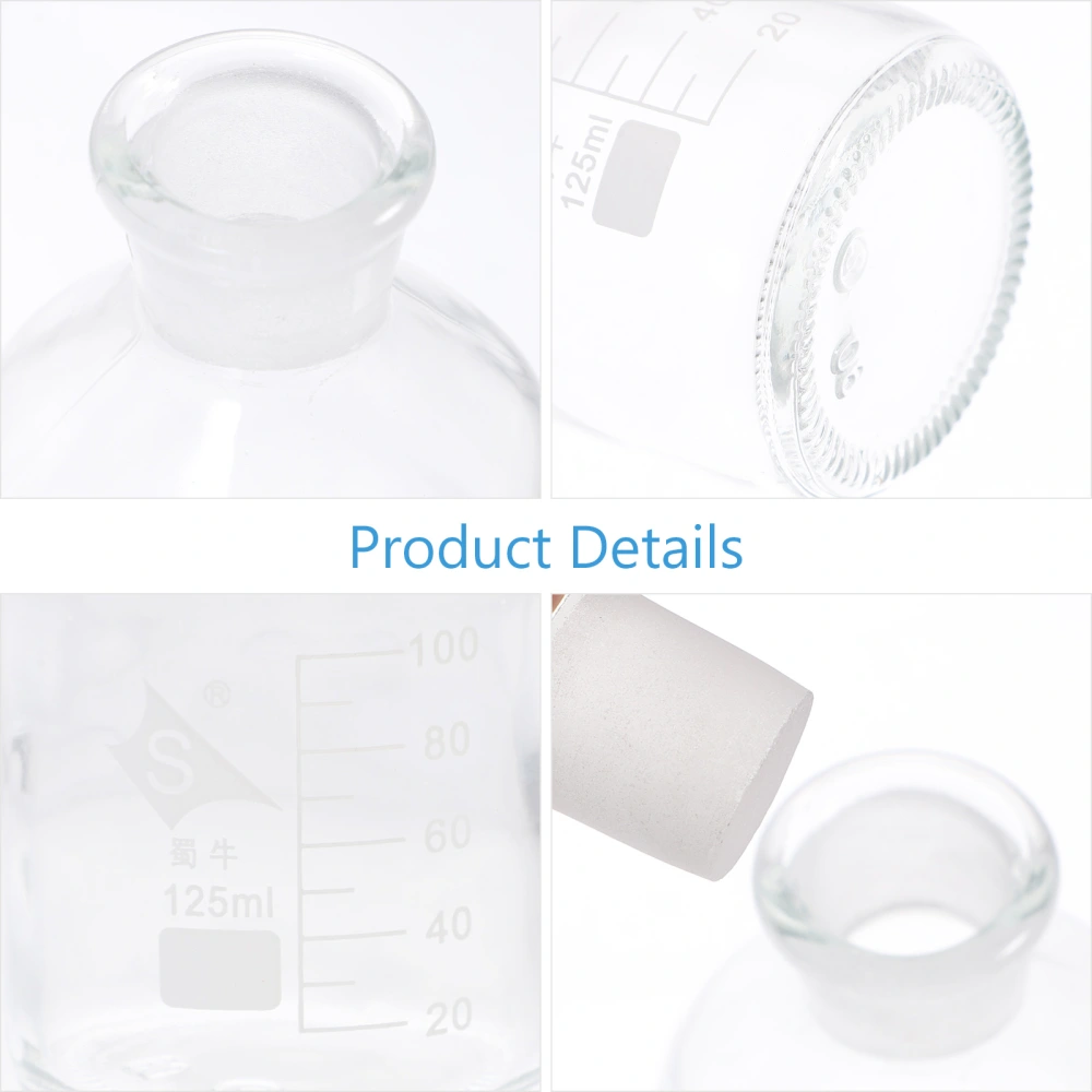 1pc Laboratory Wide-mouthed Glass Reagent Bottle Chemistry Sample Glass Bottle