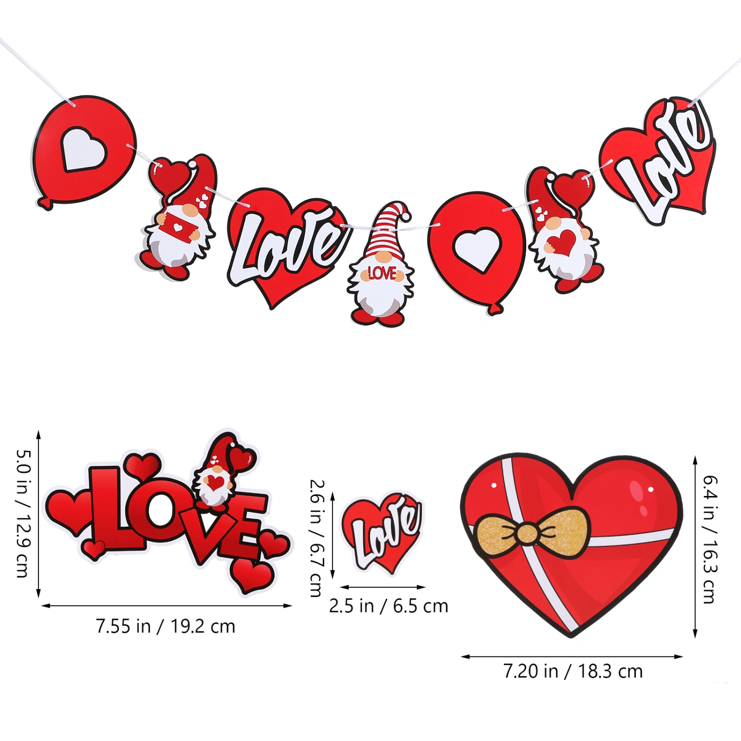1 Set Valentine Ornaments Hanging Decorations Balloons Wedding Anniversary Supplies