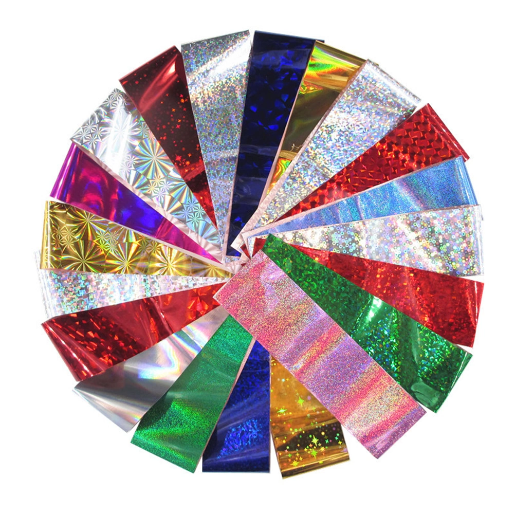 40 Pieces Nail Art Fittings Transfer Film Sticker Starry Sky Glossy Nail DIY Design Decorations (20 Pcs for One Set and Random Color)