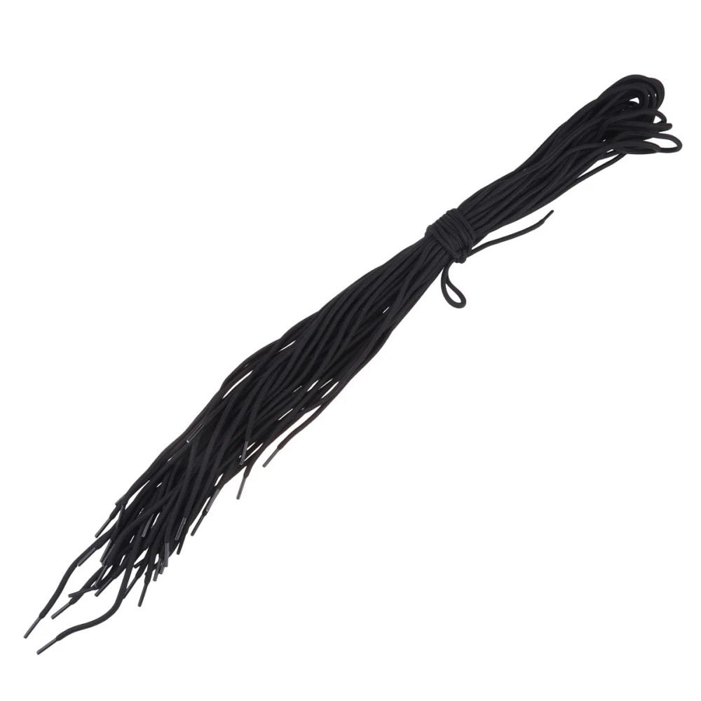 10 Pairs of Boots Shoelaces Pure Color Casual Shoes Shoelaces Simple Shoelaces (Black, 120cm)