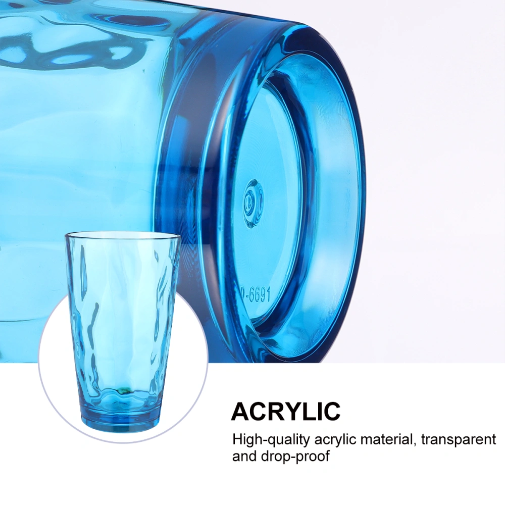 1pc Acrylic Cup Transparent Cup Shatter-resistant Water Grain Pattern Cup