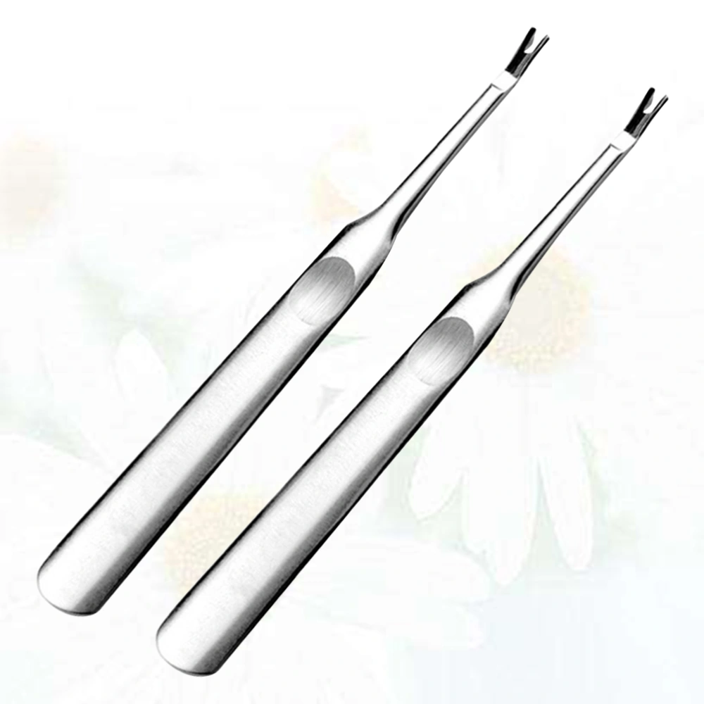 2pcs Stainless Steel Cuticle Remover Dead Skin Cuticle Pusher Trimmer Pedicure Nail Art Tool for Fingernails Toenails