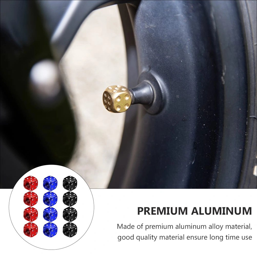12 Pcs Tire Valves Caps Auto Motorcycle Practical Dust Caps Alloy Vehicle Caps