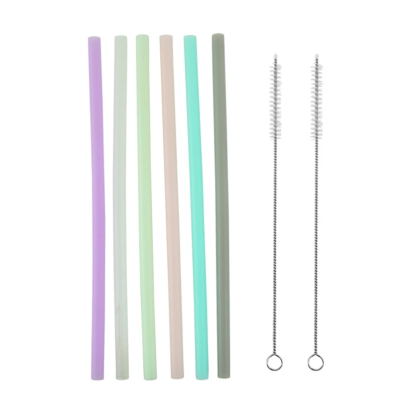 6Pcs Silicone Straws Cocktail Straws Drinking Straws Silicone Juice Straws Straight Straws