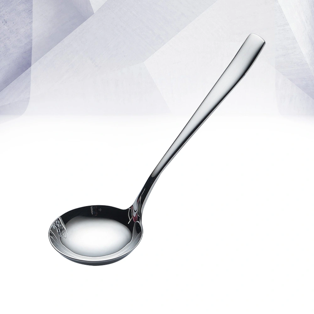 Thicken 304 Stainless Steel Soup Spoon Round Large Hot Pot Spoon Long Handle Kitchen Cutlery