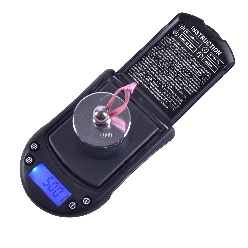500G/0.01 Mini Electronic Jewelry Powder Scales High Precision Pocket Diamond Carat Scale Digital Balance Weight Measure Tools (Black)