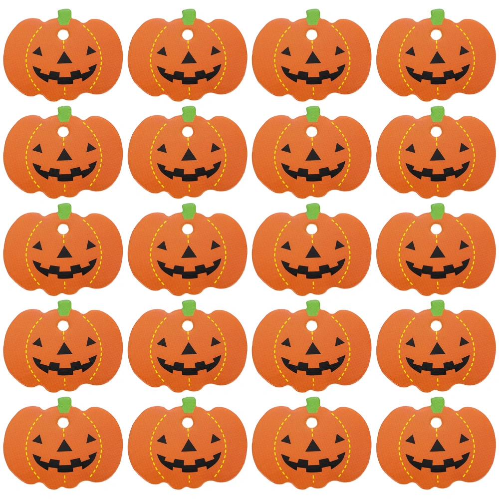 100pcs Decorative Halloween Pumpkin Hanging Tags Pumpkin Design Paper Label Tags