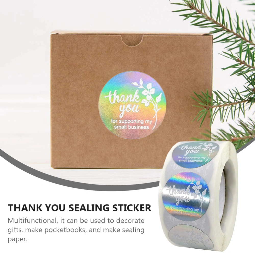 2 Rolls of Thank You Label Sticker Paper Wrapping Tags Self-adhesive Stickers