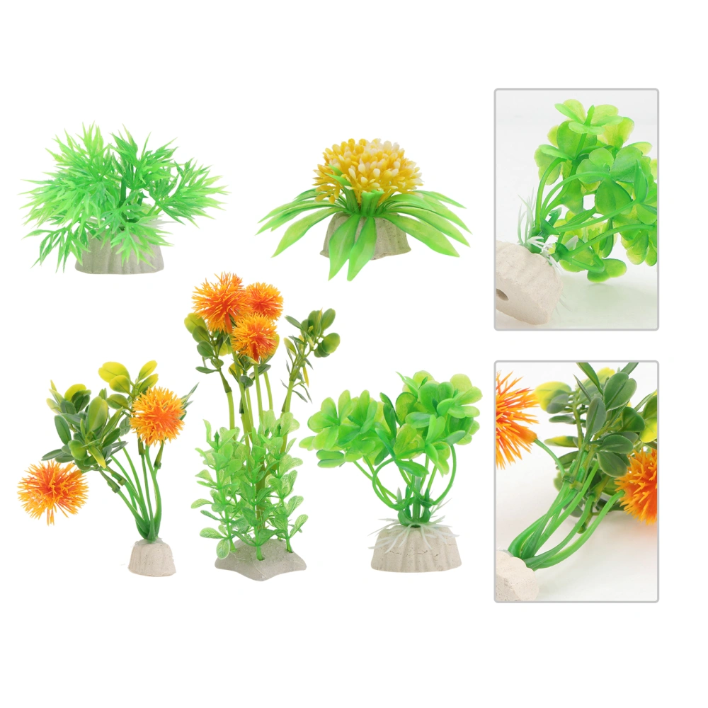 5Pcs Fish Tank Adornment Simulation Aquatic Plants Aquarium Landscape Prop