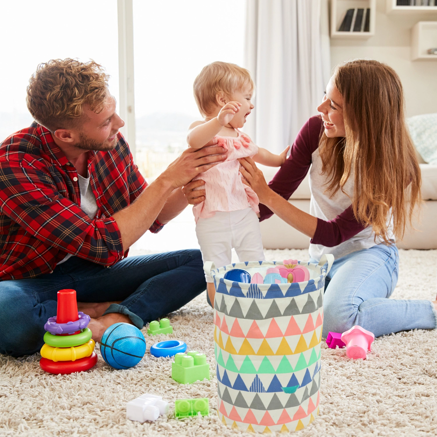 Waterproof Laundry Hamper Cloth Bin Laundry Hamper for Clothes Toys Foldable Storage Bag